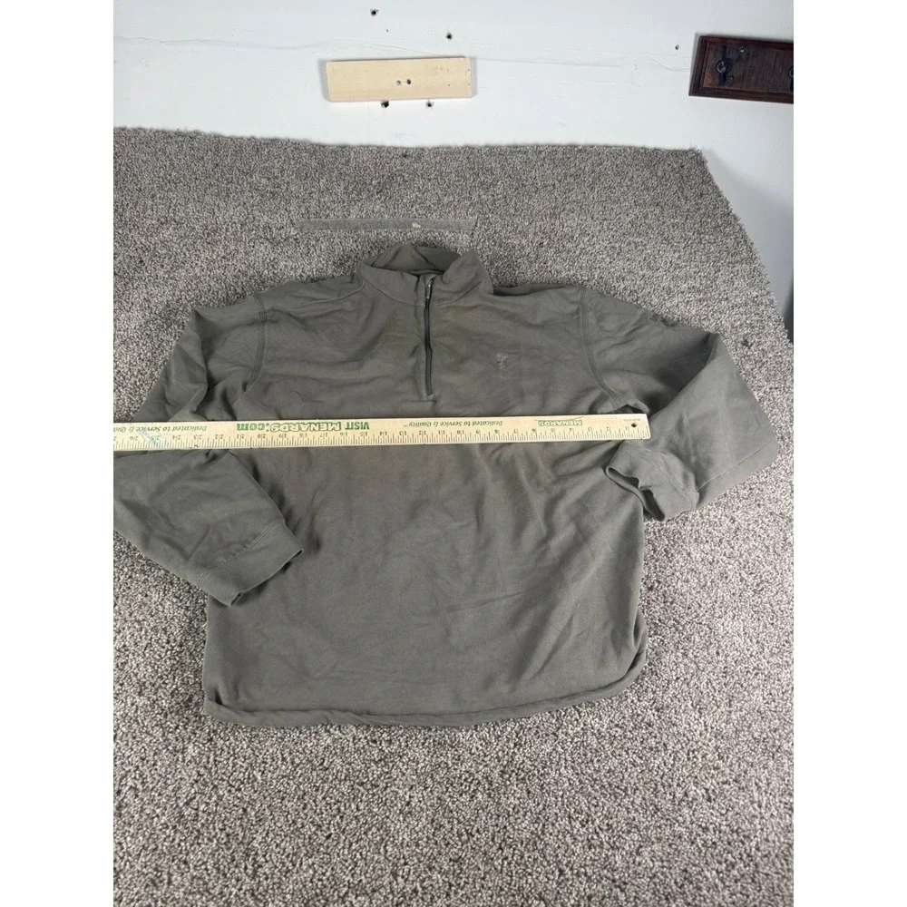 Ashworth Weather Systems Mens‎ XL Qtr Zip Pullover Olive Green Performance Top